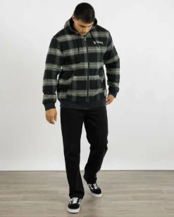 Billabong Warped Zip Thru Hooded Jacket Washed Black