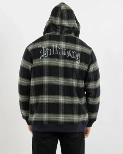Billabong Warped Zip Thru Hooded Jacket Washed Black