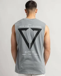 Nena & Pasadena Warping Relaxed Muscle Tank Pigment Ultimate Grey Discount