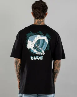 Carve Waves T-Shirt Black Sale