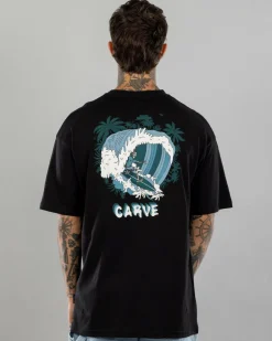 Carve Waves T-Shirt Black Sale