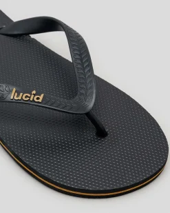 Lucid Wedge Thongs Black/tan/black Outlet