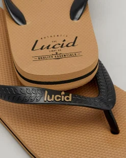 Lucid Wedge Thongs Tan/black/tan