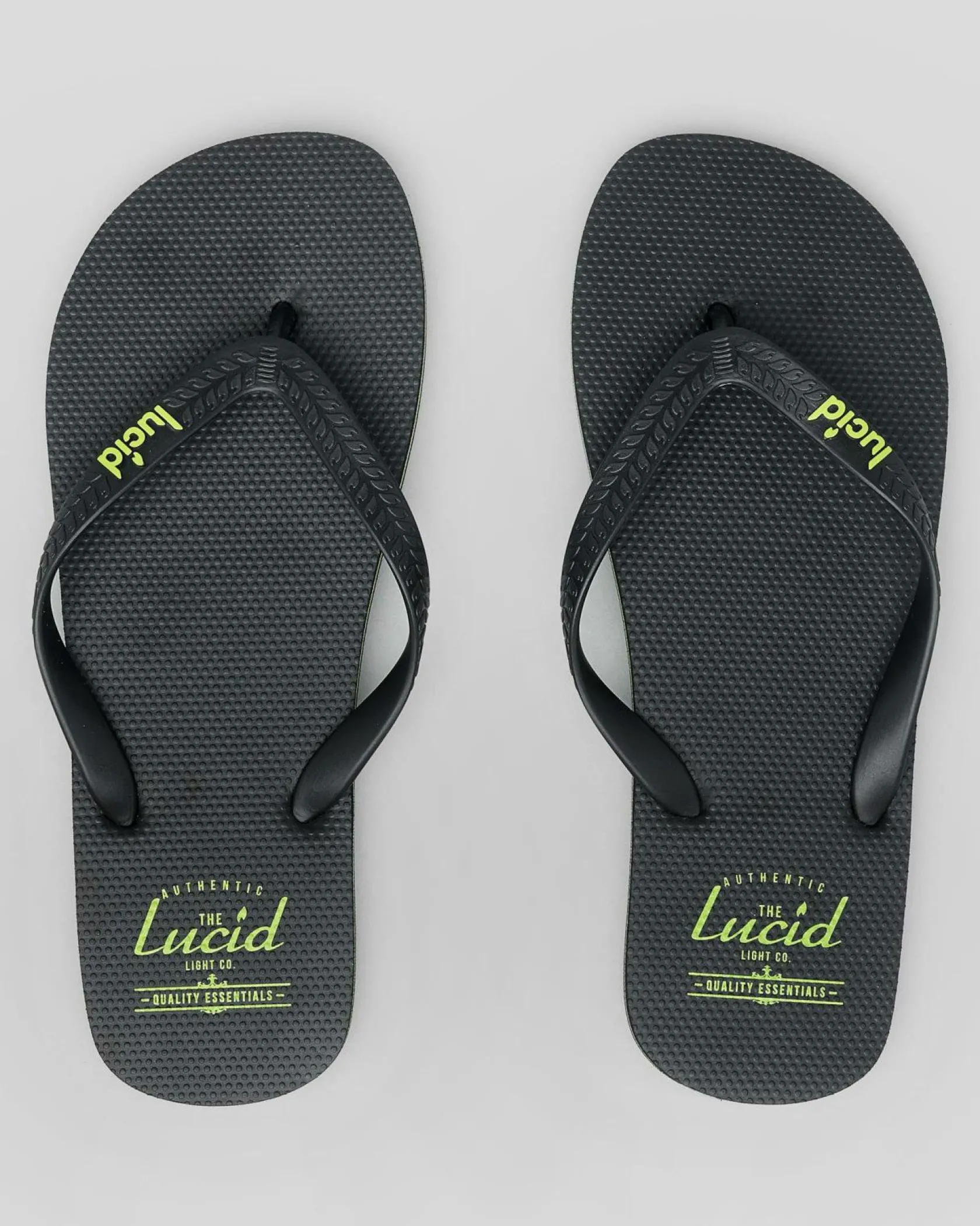 Lucid Wedge Thongs Black/lime Best