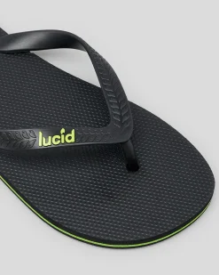 Lucid Wedge Thongs Black/lime Best