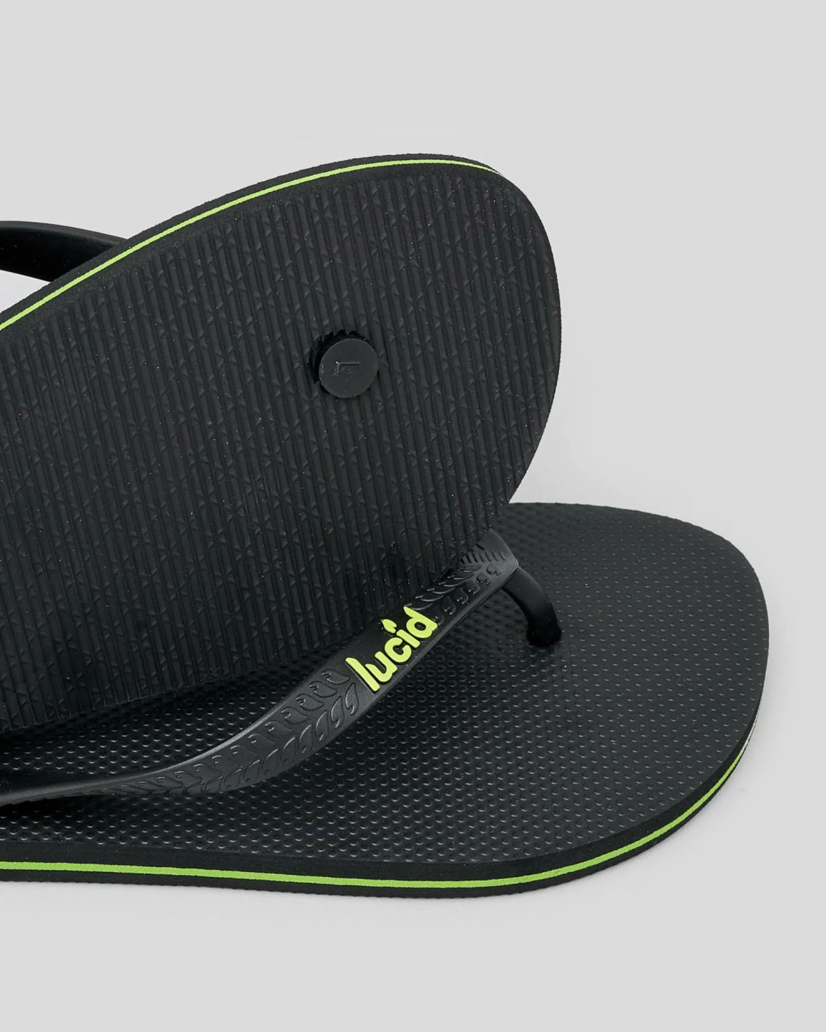 Lucid Wedge Thongs Black/lime Best