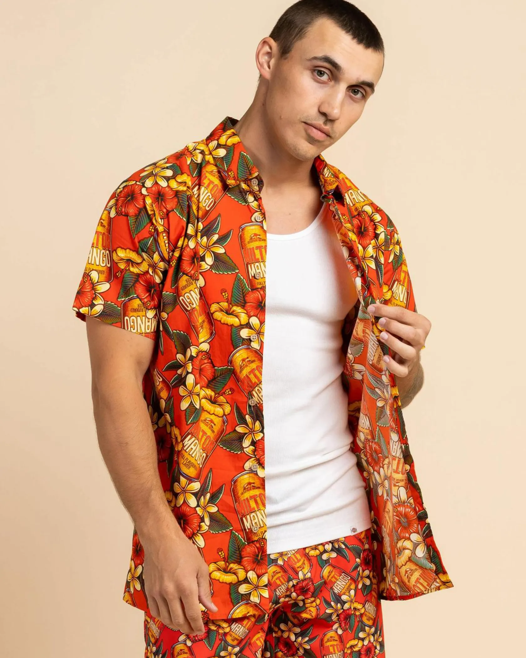 Milton Mango Weekend Troppo Short Sleeve Shirt Chilli Online