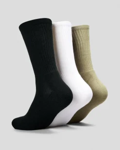 Rip Curl Wetty Crew Socks 3 Pack Washed Moss Best