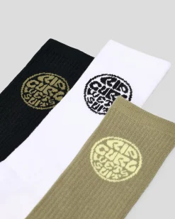Rip Curl Wetty Crew Socks 3 Pack Washed Moss Best