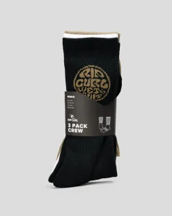 Rip Curl Wetty Crew Socks 3 Pack Washed Moss Best