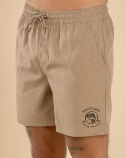 Salty Life Whirlwind Elastic Waist Shorts Sand Sale
