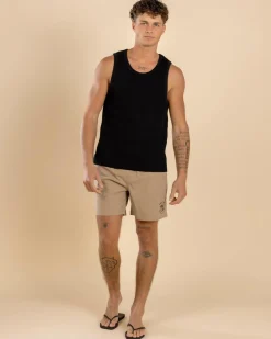 Salty Life Whirlwind Elastic Waist Shorts Sand Sale