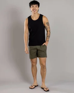 Salty Life Whirlwind Elastic Waist Shorts Olive Online