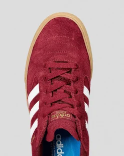 adidas Womens Busenitz Vulc II Shoes Burgundy/ftwr White/gold Met New