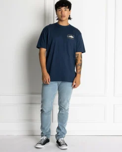 Quiksilver Yellow Fins T-Shirt Navy New