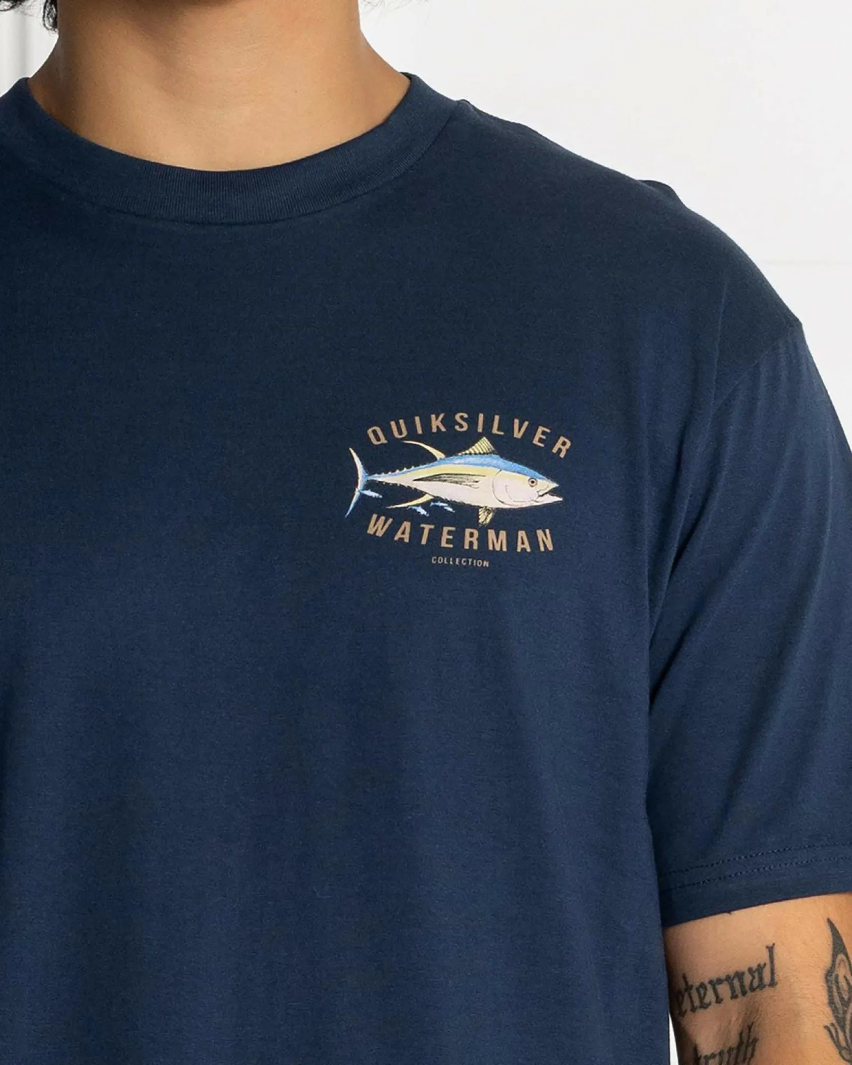 Quiksilver Yellow Fins T-Shirt Navy New