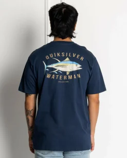 Quiksilver Yellow Fins T-Shirt Navy New