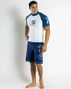 Rusty Y2SHAY Short Sleeve Wetshirt White / Navy Clearance