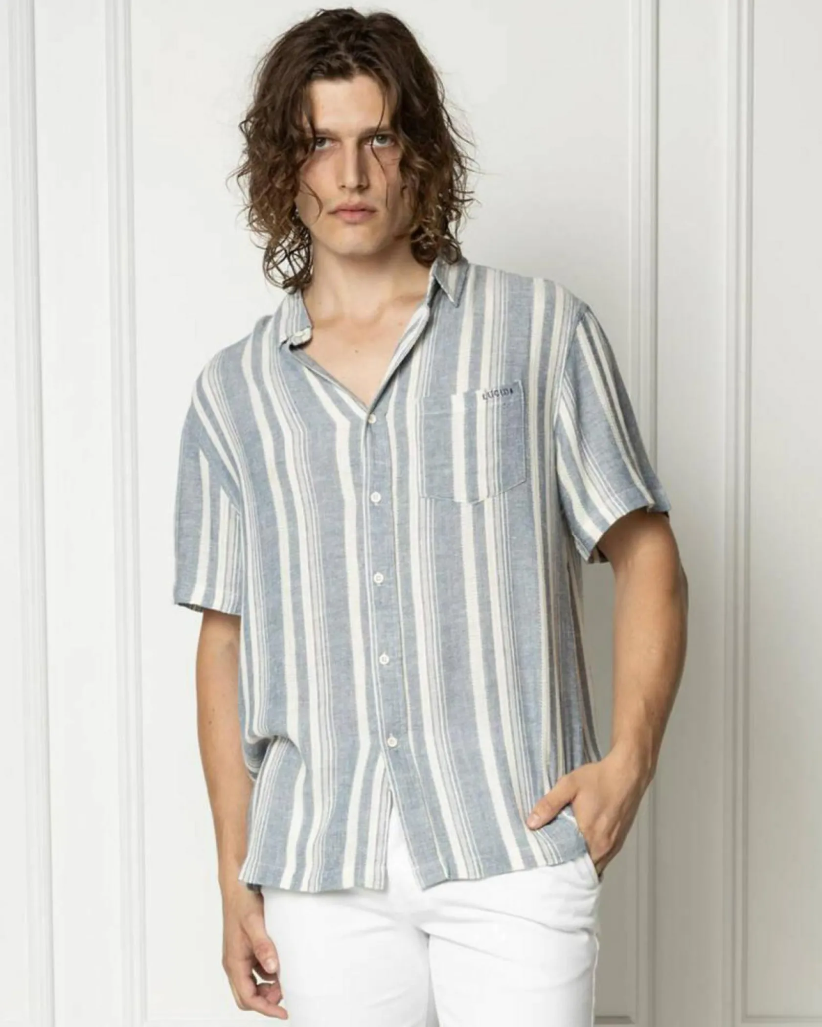 Lucid Zephyr Short Sleeve Shirt Blue / Natural Online